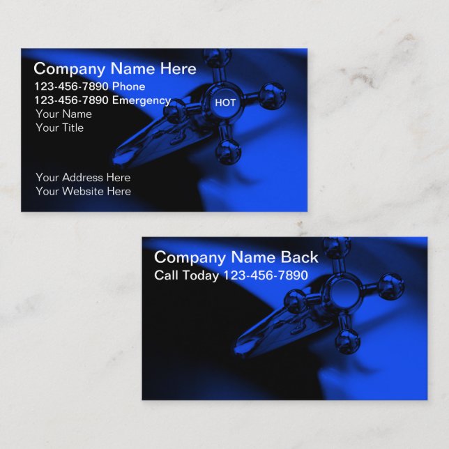 Plumber Business Cards Visitenkarte (Vorne/Hinten)