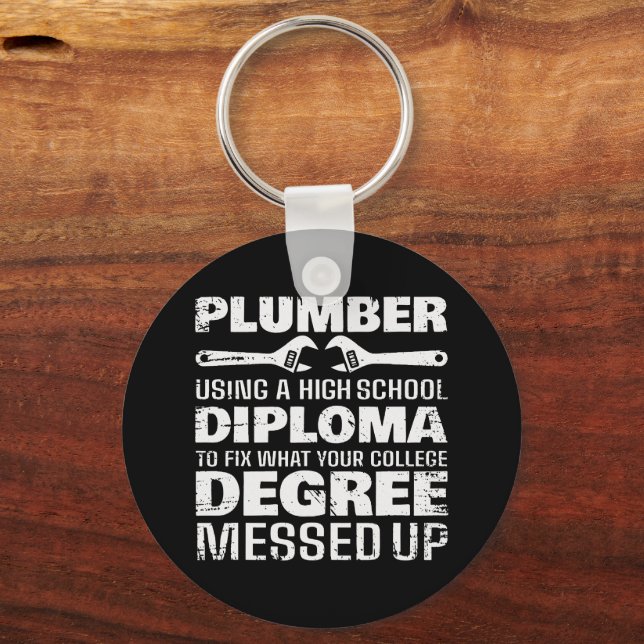 Plumber Diploma Grad ausgehändigt Schlüsselanhänger (Vorderseite)