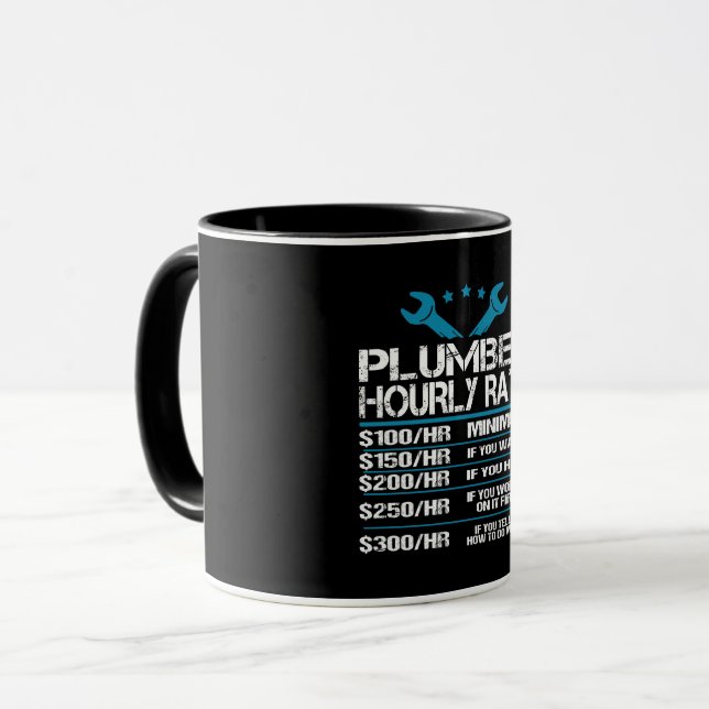 plumber installer fitter Funny Hourly Rate gift id Tasse (Vorderseite Links)