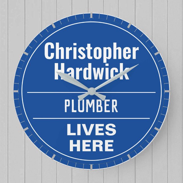 Plumber Plumber Wall Style Plaque Grande horloge (Créateur téléchargé)