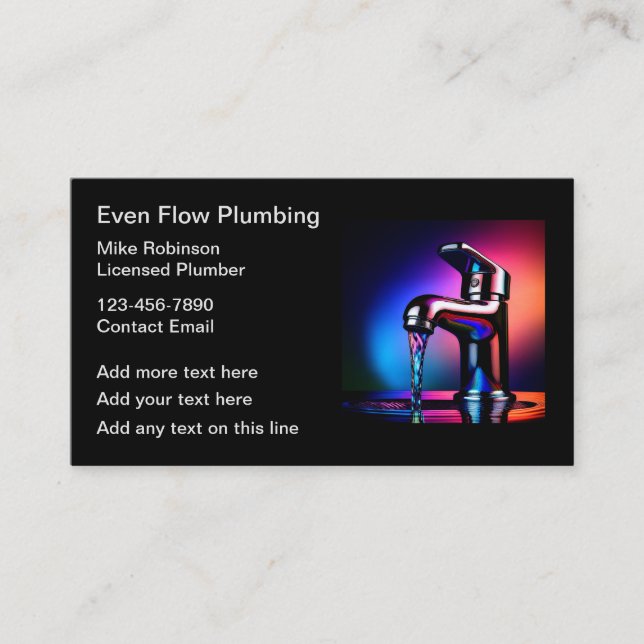 Plumber Service Küche Faucet Thema Visitenkarte (Vorderseite)