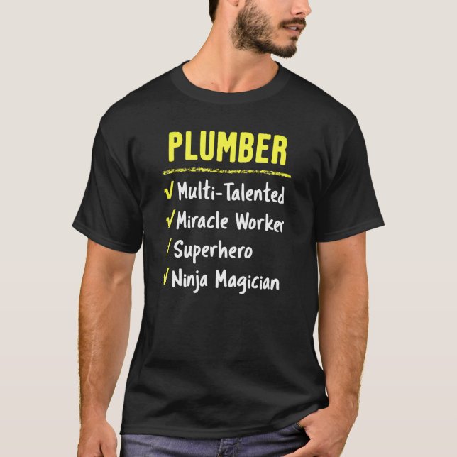 Plumber Talented Miracle Worker Superheld Ninja Gi T-Shirt (Vorderseite)