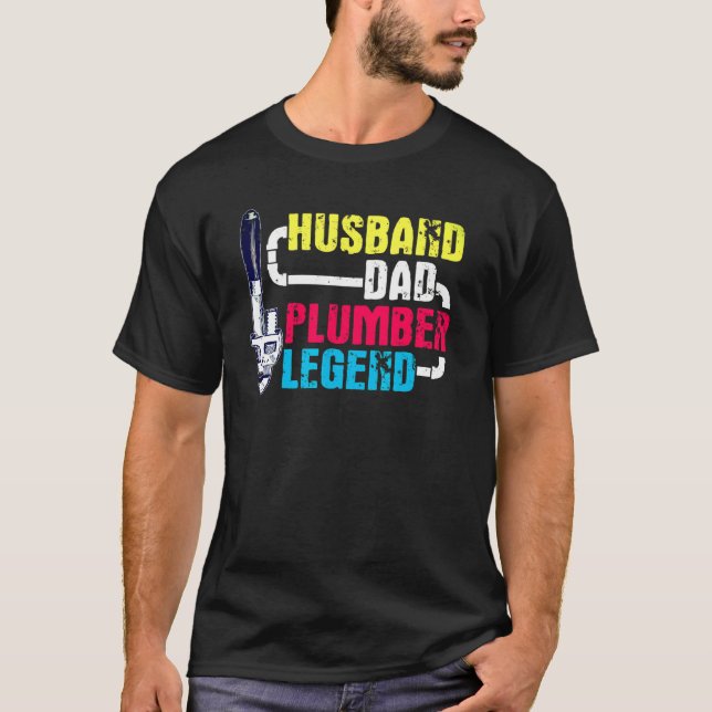 Plumber Vater Husband Legend Vathday T-Shirt (Vorderseite)