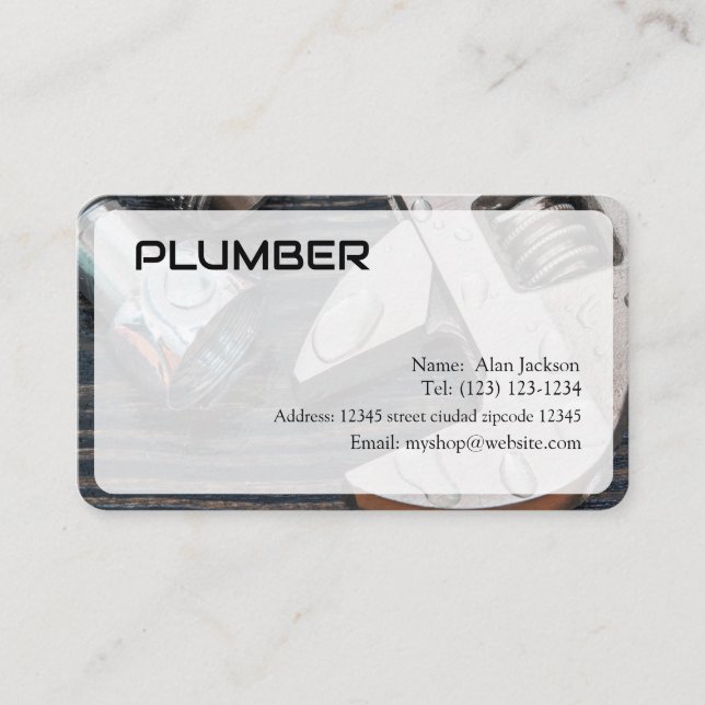 PLUMBER-Visitenkarte bearbeitet Visitenkarte (Vorderseite)