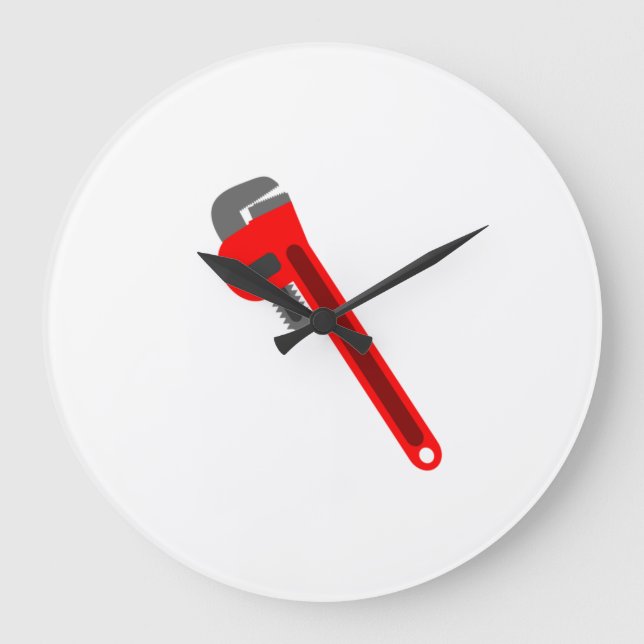 Plumber Wrench Große Wanduhr (Vorderseite)