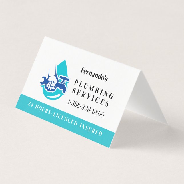 Plumbing Service Water Drop Logo Plumber Business (Vorderseite)