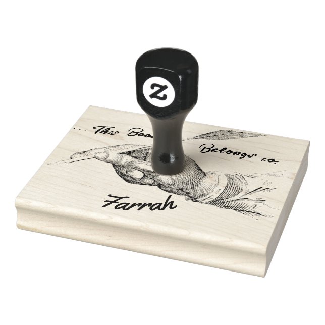 Plume à main Nom d'écriture | Tampon encre de prop (Tampon)