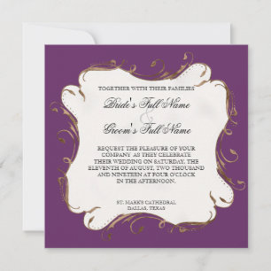 Plume de paon en torrents - Faire-part de mariage