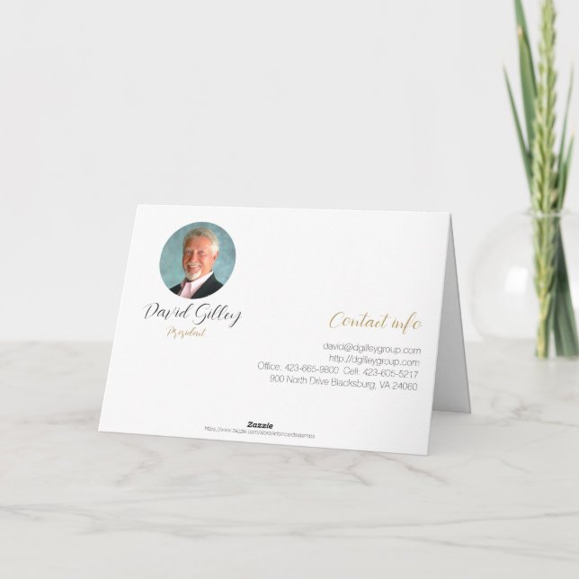 Plume d'or D Gilley Group Logo Carte de remercieme (Dos)