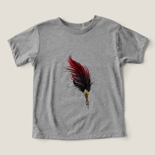 Plume rouge avec pointe en or (Design Recto)
