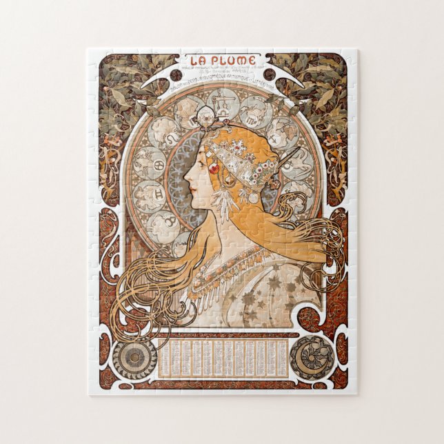 Plume Zodiac Woman von Alphonse Mucha - Jugendstil (Vertikal)