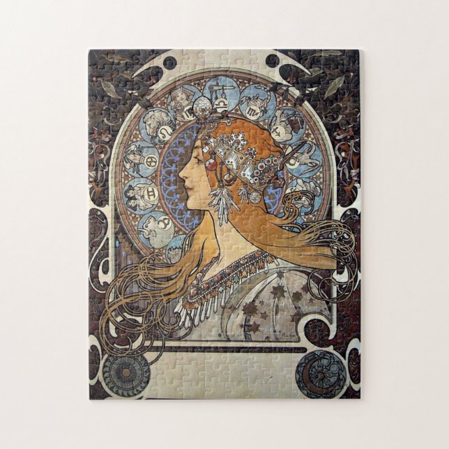 Plume Zodiac Woman von Alphonse Mucha - Jugendstil (Vertikal)