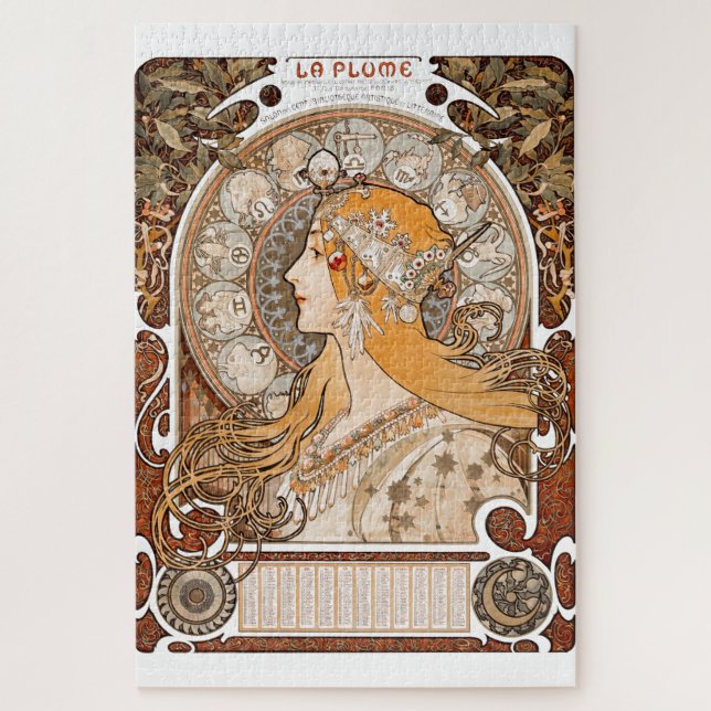 Plume Zodiac Woman von Alphonse Mucha - Jugendstil (Vertikal)