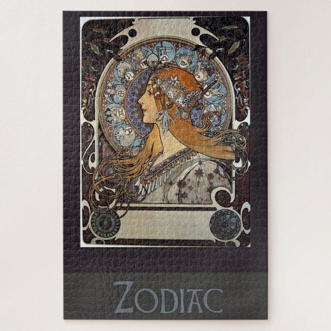 Plume Zodiac Woman von Alphonse Mucha - Jugendstil (Vertikal)