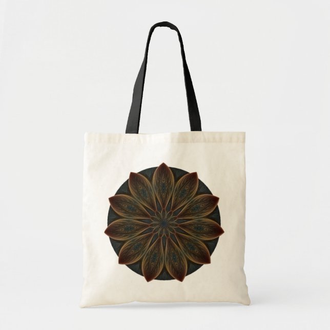 Plumed Petals Kaleidoscope Mandala Tragetasche (Vorne)