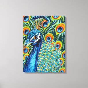 Plumed Pfau I Leinwanddruck