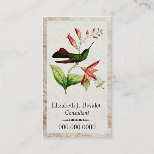 Plumeleteer Kolibri-Visitenkarten Visitenkarte (Vorderseite)