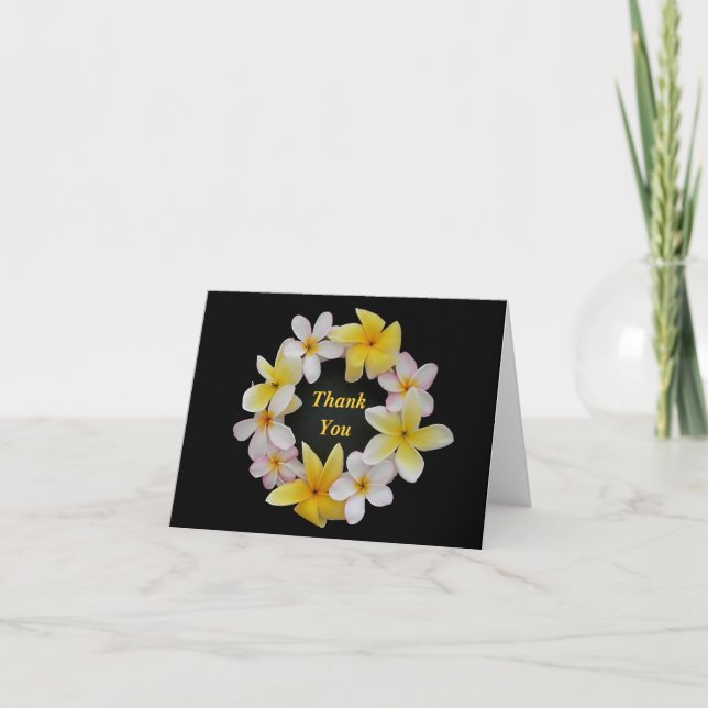 Plumeria-Anmerkungs-Karten-Blumen-Ring danken, Sie Dankeskarte (Vorderseite)