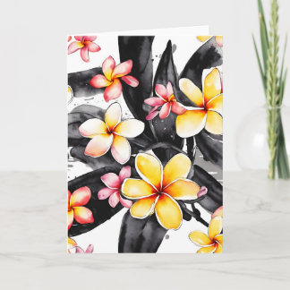 Plumeria - Aquarellblumen Karte