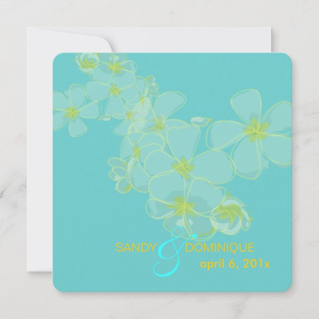 Plumeria auf Aquarelle Einladung (Vorderseite)