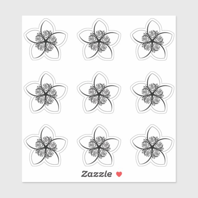 Plumeria Aufkleber (Blatt)