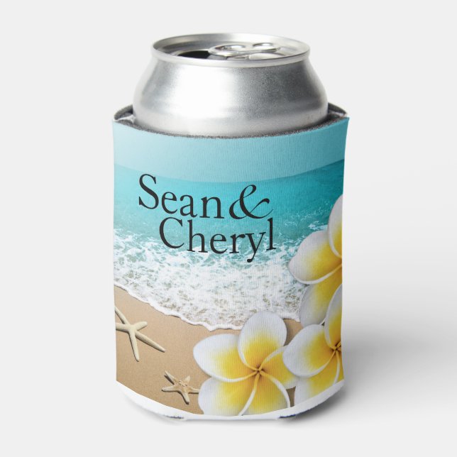 Plumeria Beach Can Cooler Dosenkühler (Kanne Vorderseite)