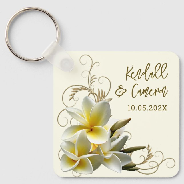 Plumeria Blüh Gastgeschenk Hochzeit Schlüsselanhän Schlüsselanhänger (Vorderseite)