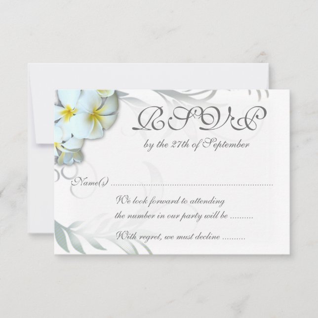 Plumeria Blüh UAWG Wedding Card RSVP Karte (Vorderseite)
