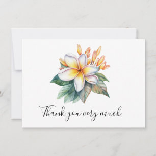 Plumeria Blume auf Sand danke Karte