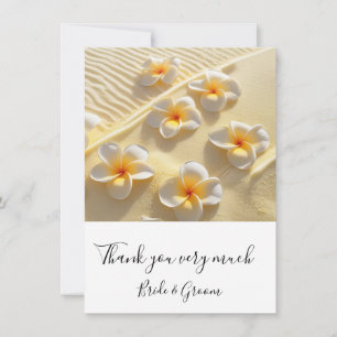 Plumeria-Blume auf Sand-Dankeskarten Dankeskarte
