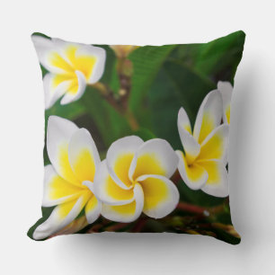 Plumeria Blume nah-up, Hawaii Kissen