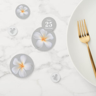 Plumeria-Blumen & 25. Hochzeitsjubiläum Konfetti