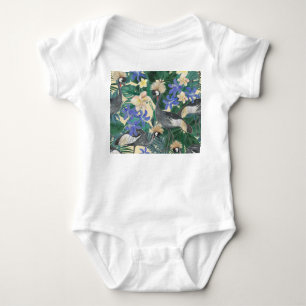 Plumeria Blumen, Aquarell Nahtlos. Baby Strampler