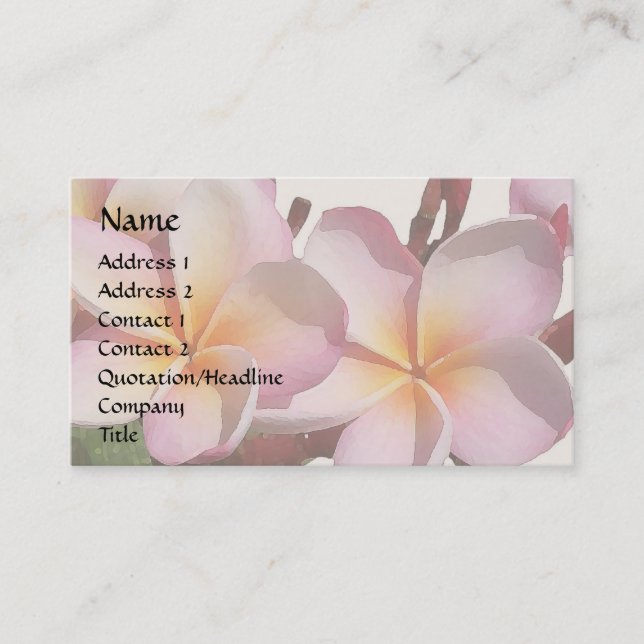 Plumeria-Blumen-Geschäfts-Karte Visitenkarte (Vorderseite)