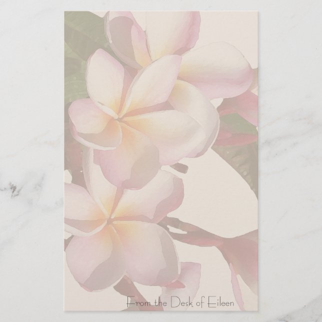 Plumeria-Blumen-personalisiertes Briefpapier (Vorderseite)