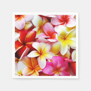 Plumeria-Blumenhawaiischer Frangipani mit Blumen Serviette