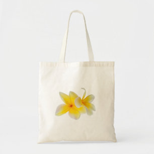 Plumeria-Blumenhawaiischer weißer gelber Tragetasche