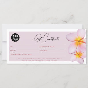 Plumeria Business Logo Geschenkgutschein