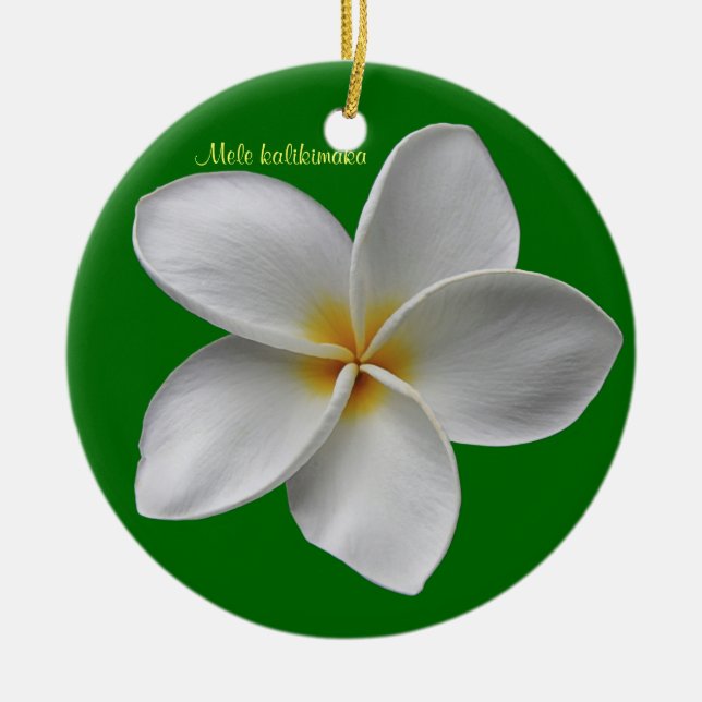 Plumeria Christmas Holiday Ornament (Vorne)