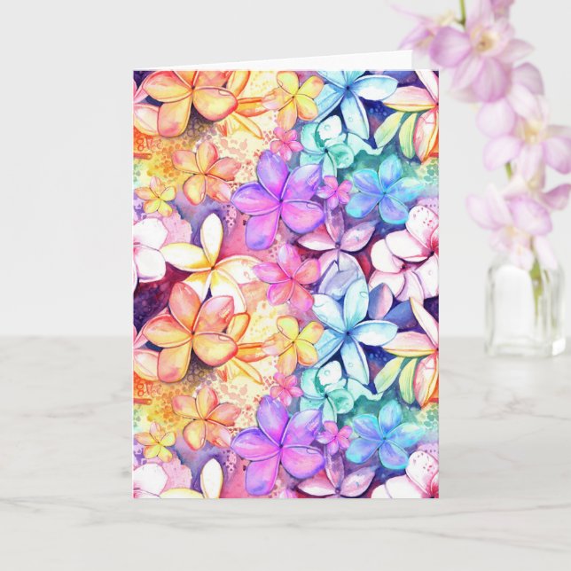 Plumeria Colorful Tropical Blume Card Karte (Orchidee)