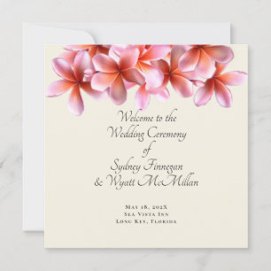 Plumeria Flat Simple Mariage Cérémonie Programmes