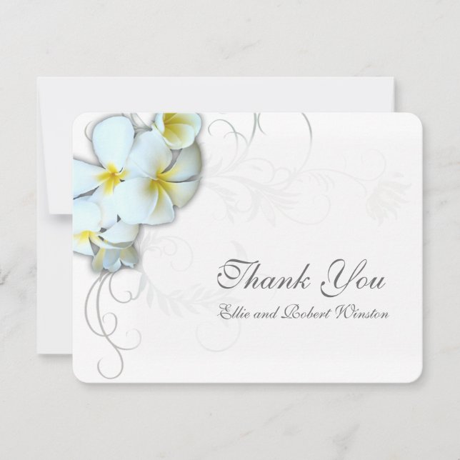 Plumeria Flourissement Personnalisé Merci Note (Devant)