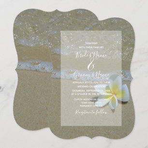 Plumeria Frangipani auf der Sand Hochzeit Einladun Einladung