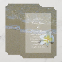 Plumeria Frangipani auf der Sand Hochzeit Einladun