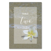 Plumeria Frangipani on Sand Wedding Guest Names