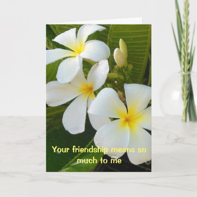 Plumeria-Freundschafts-Gedicht Dankeskarte (Vorderseite)