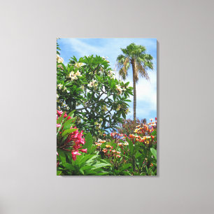 Plumeria-Garten Leinwanddruck