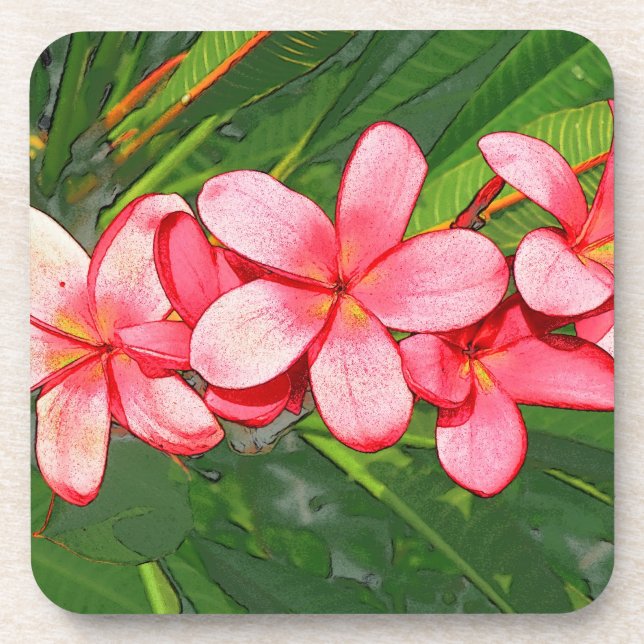 Plumeria Getränkeuntersetzer (Vorderseite)