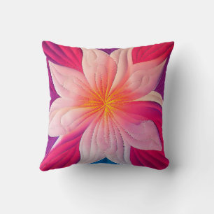 Plumeria Hawaiian Quilted Appliqué Coussin 18 pouc