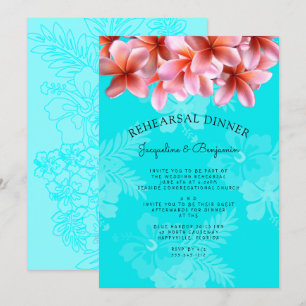 Plumeria Hawaiian Rehearer Dîner Invitation